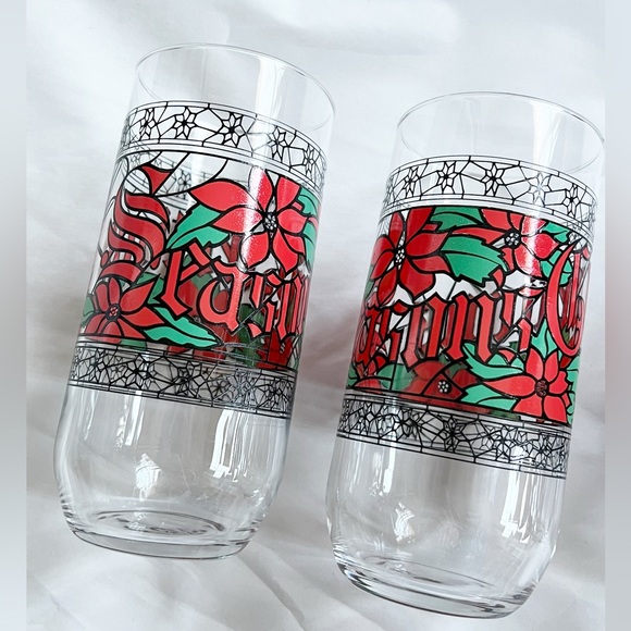 Vintage Highball Seasons Greetings Glasses - Picture 5 of 8